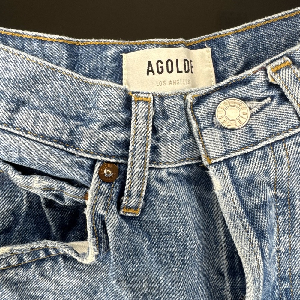 AGOLDE Women’s Jeans Size 22 - High Rise Vintage Skinny Ankle Raw Hem Blue Denim